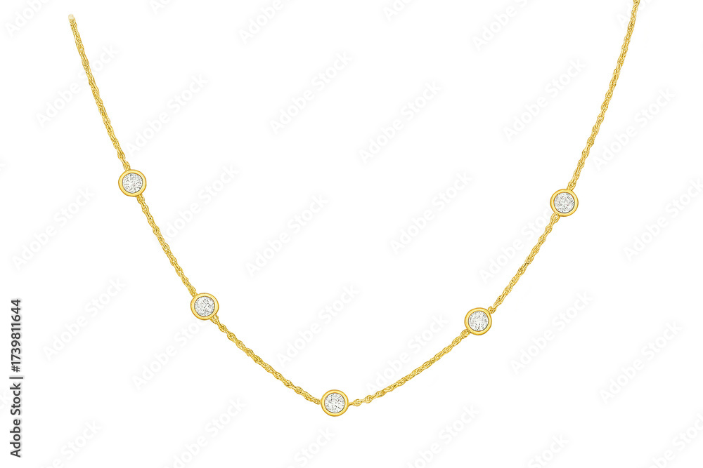 custom made wallpaper toronto digitalElegant gold necklace with sparkling diamonds, isolated on transparent background