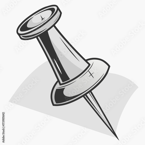 Illustration of a push pin on a piece of paper