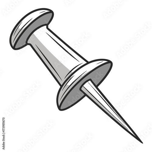 Illustration of a silver push pin