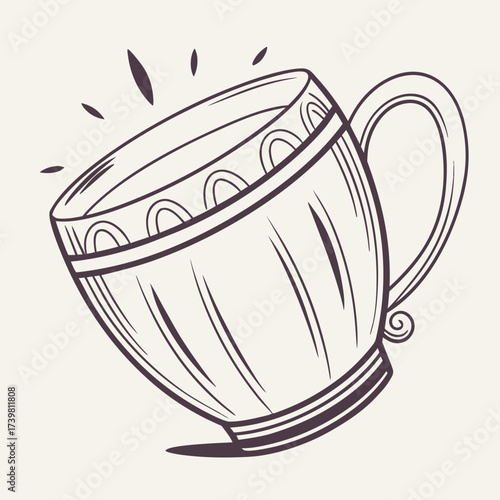 Illustration of a teacup with a handle