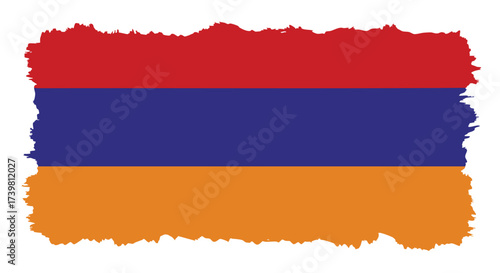 Vibrant Armenian flag with distressed edges symbolizes national pride and heritage, perfect for patriotic designs