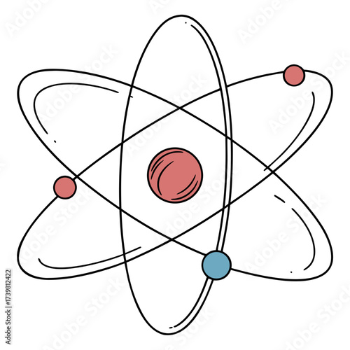 Illustration of an atom with orbiting electrons