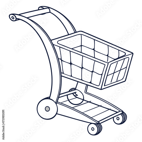 Illustration of a shopping cart with a basket