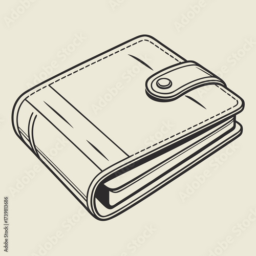 Classic leather wallet with a strap for finance