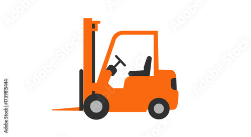 Orange Forklift Truck Icon with Black Accents.