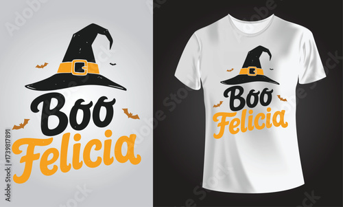 Boo Felicia Retro Halloween, Spooky SVG Designs, T-shirt Typography, mug, cap and other print on demand Design, svg, Vector, EPS, JPG	