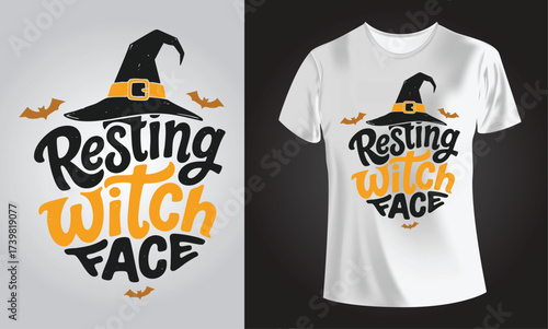 Resting Witch Face Halloween, Spooky SVG Designs, T-shirt Typography, mug, cap and other print on demand Design, svg, Vector, EPS, JPG	
