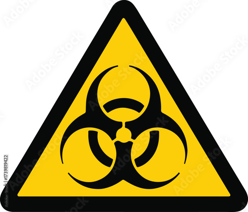 Standard Yellow Biohazard Warning Symbol Sign vector eps illustration

