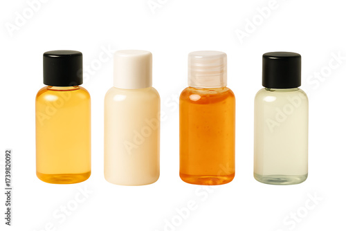 Mini cosmetic containers isolated on transparent background