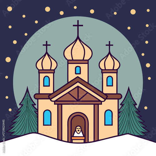 Orthodox Christmas, Nativity, Jesus, Christian holiday, Cross, Church, December, Orthodox religion, Celebration (2).eps