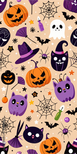 halloween seamless pattern