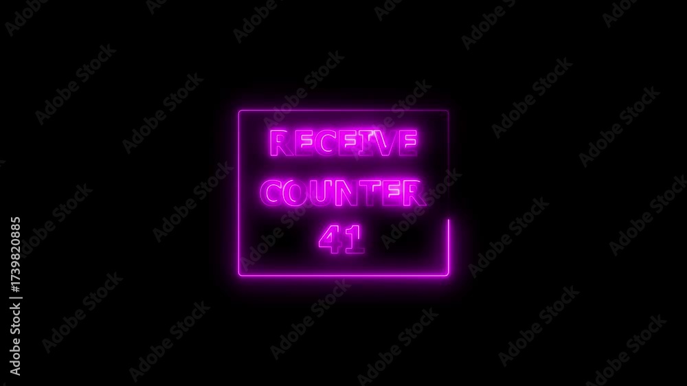 Receive counter 41 number neon bright rectangle frame magenta color animation. Contract office Tecnology background 4k video. Receive counter 41 number neon bright rectangle frame magenta color animation. Contract office Tecnology background 4k video.