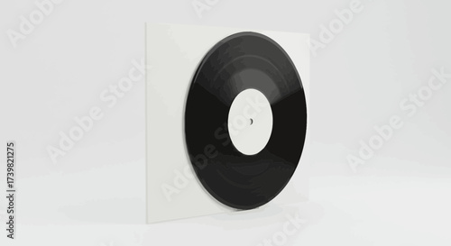 Retro Vinyl Record in Sleeve - Music Nostalgia on White Background Still Life