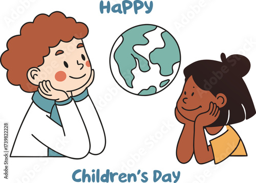 
Happy childen day vector illustration EPS file download.
