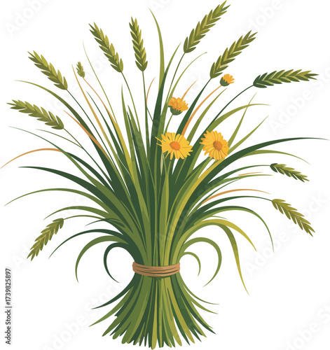 Isolated tropical palm tree with leaves and trunk against a white background for nature plant detail in a garden
