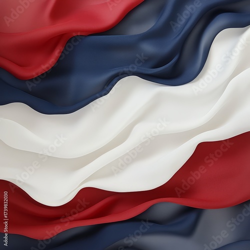 Wavy Fabric Pattern in Red, White, and Blue Tones