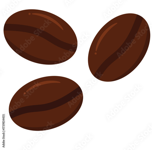 Cute cartoon hand drawn vector coffee beans clipart.