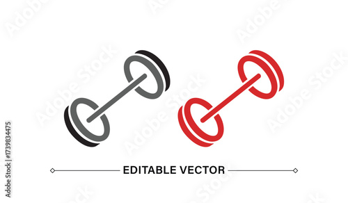 Barbell Icons Fitness and Workout Equipment