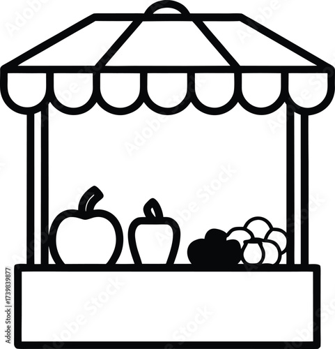 farmer s market stall with fruits and vegetables 