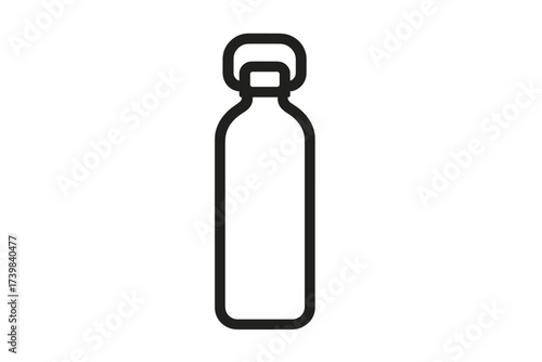Reusable sports water bottle or thermos flask outline for hydration and fitness