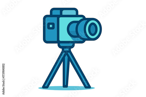 Professional photographic camera equipment mounted on a stable tripod stand