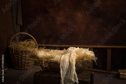 Empty Christmas Eve manger