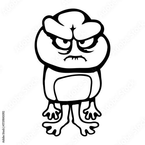 Frog angry furious evil unhappy annoyed cute aggressive alien monster