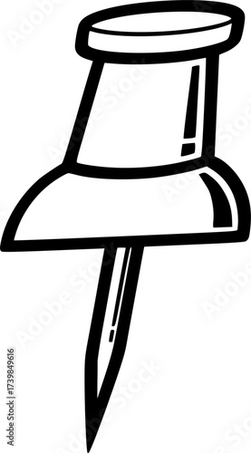 Push pin icon vector. cork boards, map pin icon outline illustration