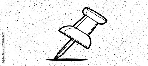 Push pin icon vector. cork boards, map pin icon outline illustration