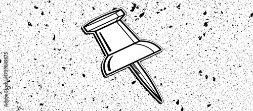 Push pin icon vector. cork boards, map pin icon outline illustration