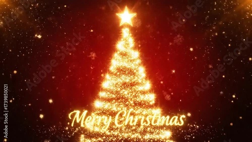 Christmas tree background, burning Christmas tree with lights