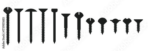 Nail And Screw Silhouette vector