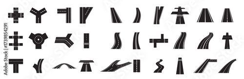 Collection of Roads and Crossroads vector