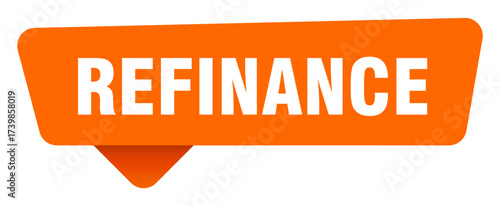 refinance sticker. refinance orange sign isolated on transpatent background