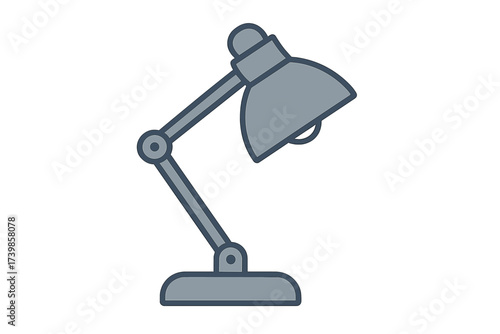 Minimalist gray adjustable desk lamp for workspace and study equipment