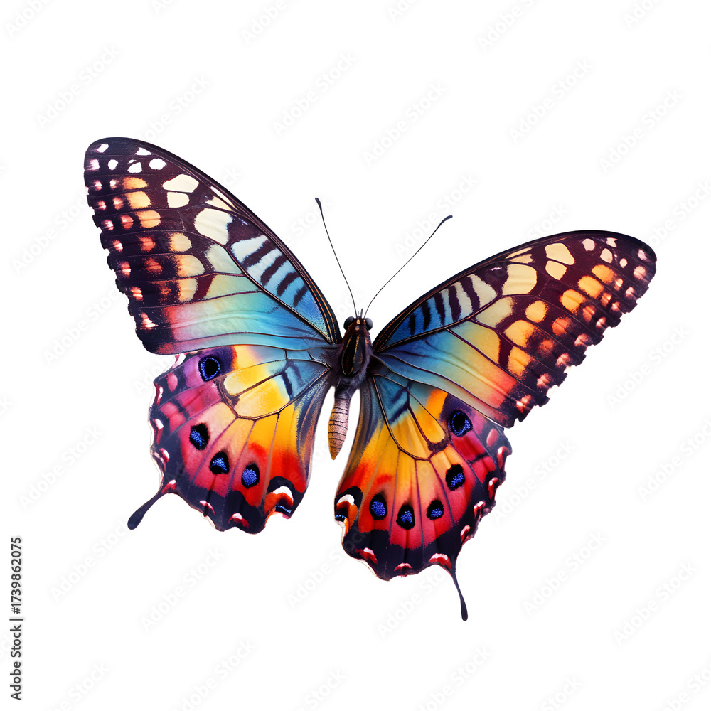 Fototapeta premium Beautiful Butterfly Isolated on White Background - Professional Stock Photo