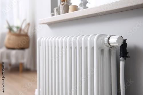 Wallpaper Mural Heating radiator in a cozy living room with natural light and warm decor setting Torontodigital.ca