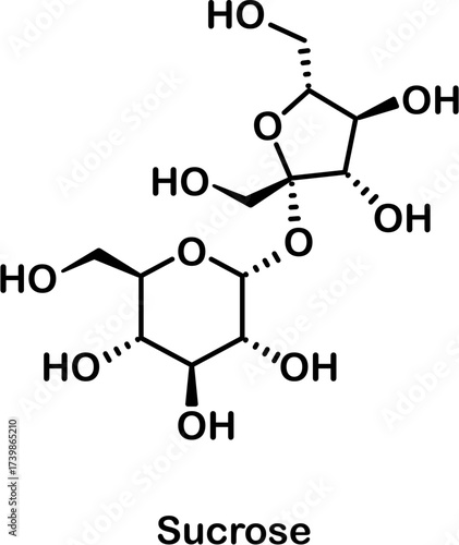 Chemical structure of sucrose