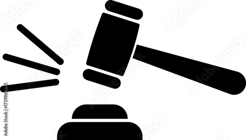 Gavel striking a sound block in a legal or auction setting