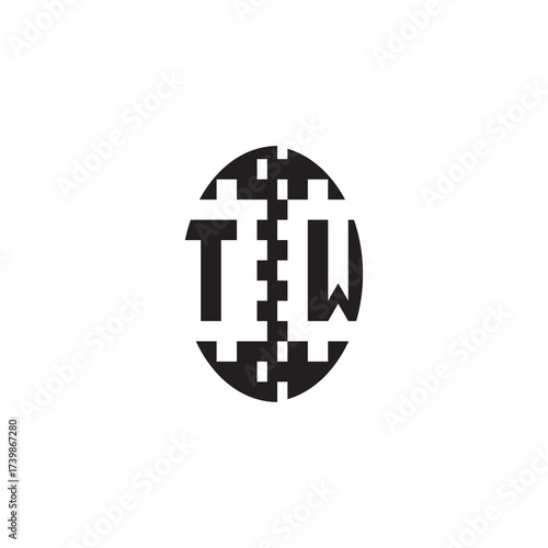 Bold Unique Design TW Pixel Logo Concept Alphabet Monogram Initial Alphabet