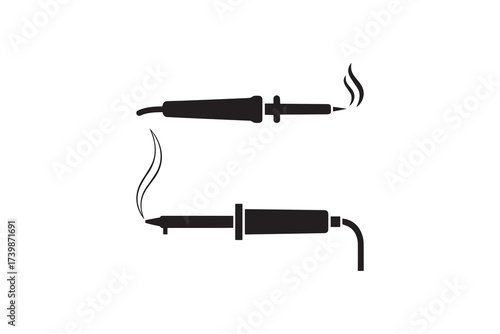 Soldering Iron Silhouette Vector Design Minimalist Soldering Tool Silhouette Clipart
