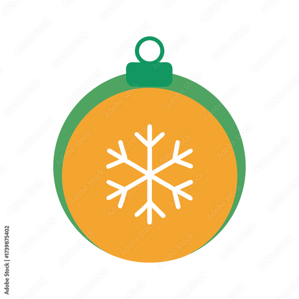 Fototapeta premium bauble with snowflake pattern christmas icon vector art