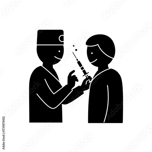 Doctor giving injection to patient as part of International Doctor's Day  