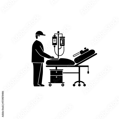 Medical professional attending to patient in emergency room setting