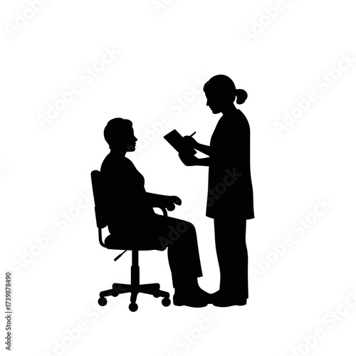 Nurse checking patient while taking notes for International Doctor's Day  