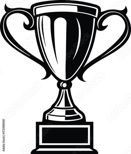 Champion Award Cup Vector Illustration for Sports and Corporate Success