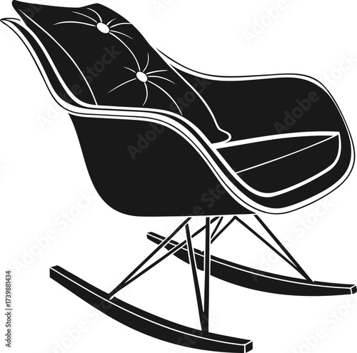 Modern Armchair Vector Illustration, Stylish Furniture Design for Home Interior