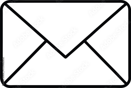 Simple envelope icon with mail symbol and communication elements