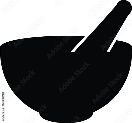 Vector art of mortar and pestle silhouette