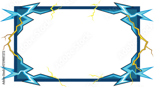 high resolution lightning strike border frame.